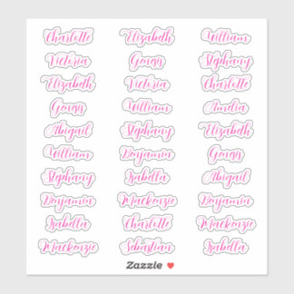 30 gast voornaam typografie elegante script sticker