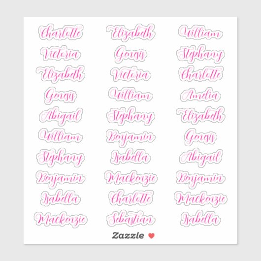 30 gast voornaam typografie elegante script sticker (Vel)