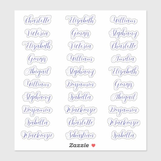 30 gast voornaam typografie elegante script sticker (Vel)