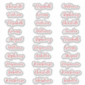 30 gast voornaam typografie elegante script sticker (Voorkant)