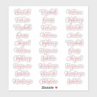 30 gast voornaam typografie elegante script sticker