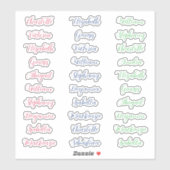 30 gast voornaam typografie elegante script sticker (Vel)