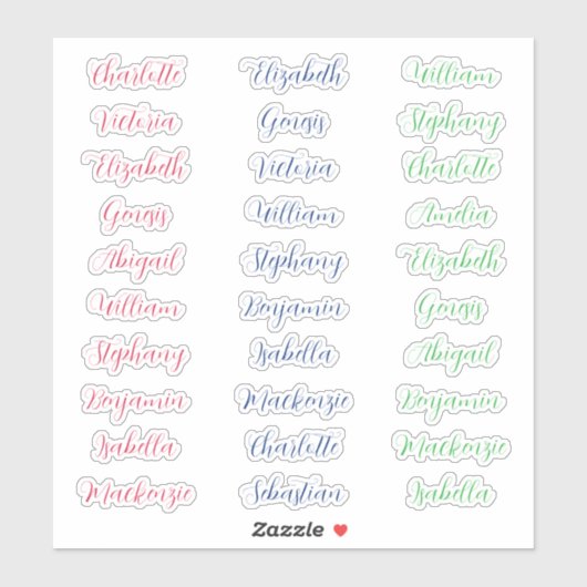 30 gast voornaam typografie elegante script sticker (Vel)