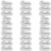 30 Gast Voornamen Moderne Elegante Kalligrafie Sticker (Voorkant)