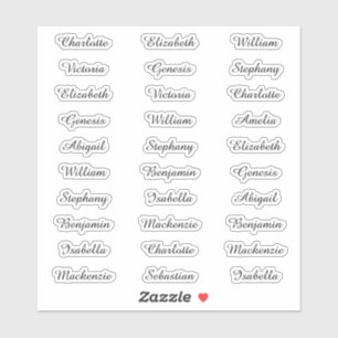 30 Gast Voornamen Moderne Elegante Kalligrafie Sticker