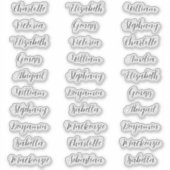 30 Gast voornamen typografie elegant script Sticker (Voorkant)
