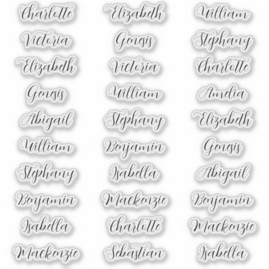 30 Gast voornamen typografie elegant script Sticker (Voorkant)