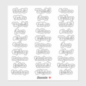 30 Gast voornamen typografie elegant script Sticker (Vel)