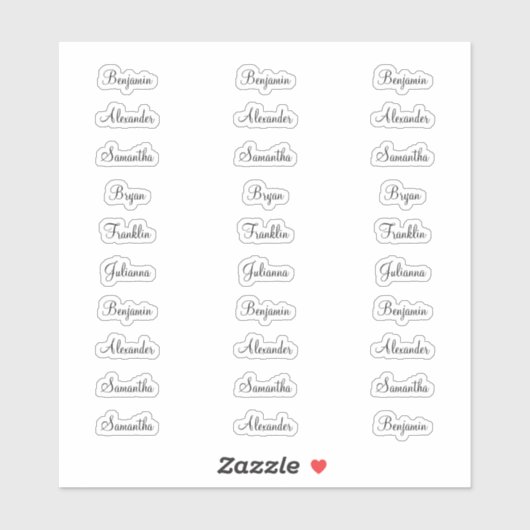 30 gastennamen minder dan 1 inch breed sticker (Vel)