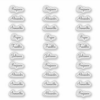 30 gastennamen minder dan 1 inch breed sticker