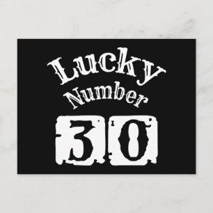 30 - Geluksgetal 30 Geluk Briefkaart