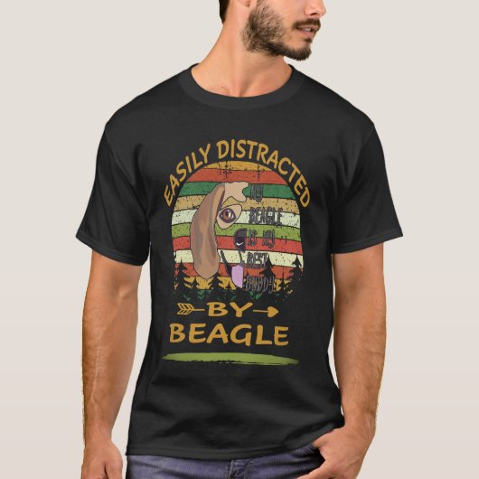 30 Gemakkelijk Afgeleid Door Beagle T-shirt (Voorkant)