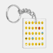 30 gemengde emoji's sleutelhanger (Voorkant Links)