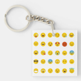 30 gemengde emoji's sleutelhanger