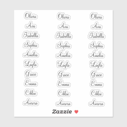30 gepersonaliseerde kalligrafielabels Elegant Cus Sticker (Vel)