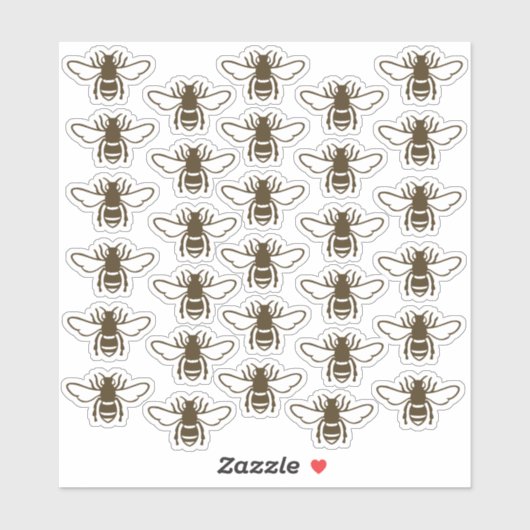 30 Gestyleerde Honeybee Waterdicht Transparante Ap Sticker (Vel)