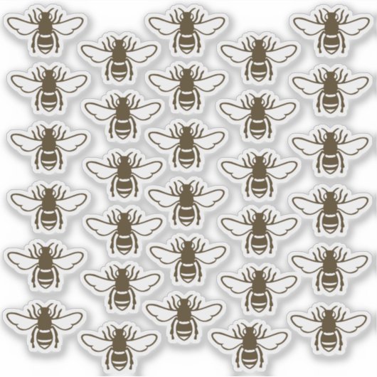 30 Gestyleerde Honeybee Waterdicht Transparante Ap Sticker (Voorkant)