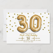 30 gouden ballonnen en Confetti 30e verjaardagsfee Kaart (Voorkant)
