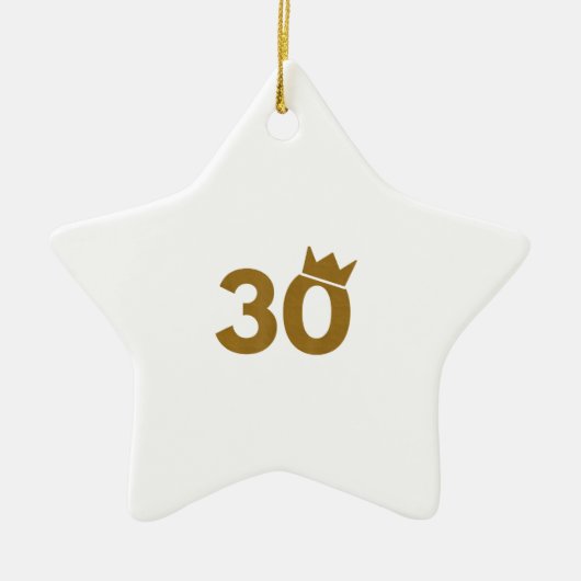 30 gouden kroon - 30e verjaardag geschenken keramisch ornament (Voorkant)