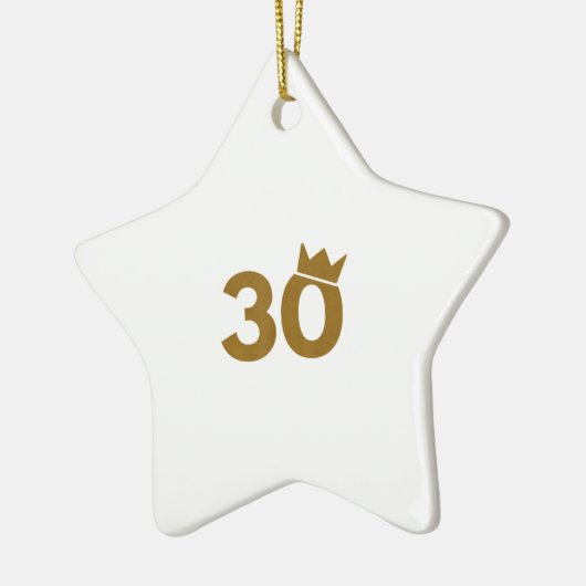 30 gouden kroon - 30e verjaardag geschenken keramisch ornament (Links)