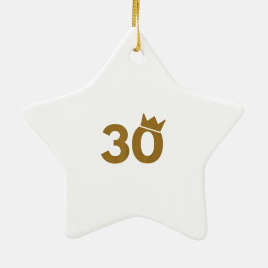30 gouden kroon - 30e verjaardag geschenken keramisch ornament (Achterkant)