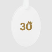 30 gouden kroon - 30e verjaardag geschenken ornament (achterkant)