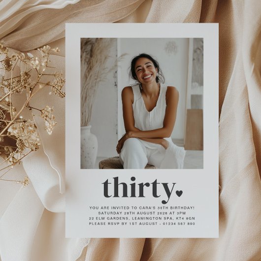 30 Hart Vierkant Foto Verjaardag Kaart