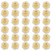 30 Hexagon gevormde waterdichte gele honingraatbij Sticker (Voorkant)