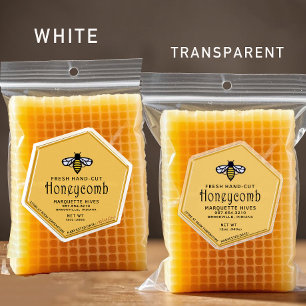 30 Hexagon gevormde waterdichte gele honingraatbij Sticker