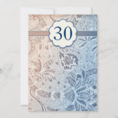 30 huwelijksverjaardag blauwe elegante uitnodiging (Voorkant)