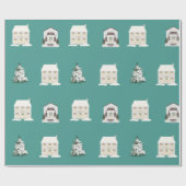 30 in x 6 ft Turquoise, glanzend kerstpapier Cadeaupapier (Vlak)