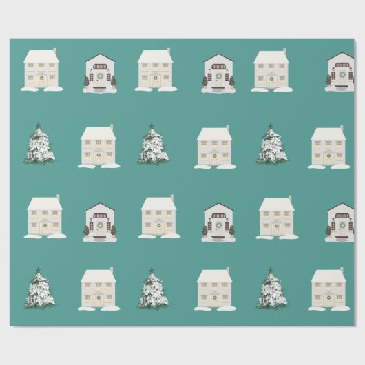 30 in x 6 ft Turquoise, glanzend kerstpapier Cadeaupapier (Vlak)