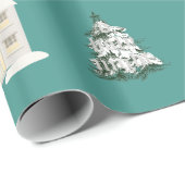 30 in x 6 ft Turquoise, glanzend kerstpapier Cadeaupapier (Rol Hoek)