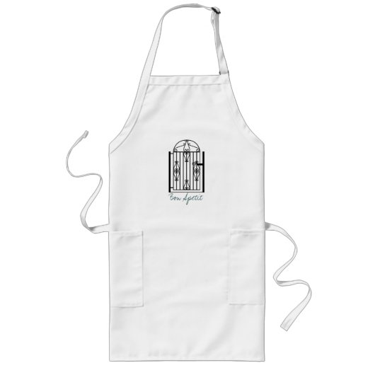 30-inch lang Gourmet Apron met poort Lang Schort (Voorkant)