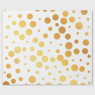 30 inch x 60 voet Golden Polka Matte Cadeaupapier