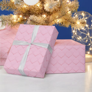 30 inch x 60 voet Roze Harten Inpakpapier