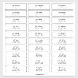 30 Individueel Black Script Guest Envelope-adres Sticker
