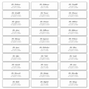 30 Individueel Black Script Guest Envelope-adres Sticker