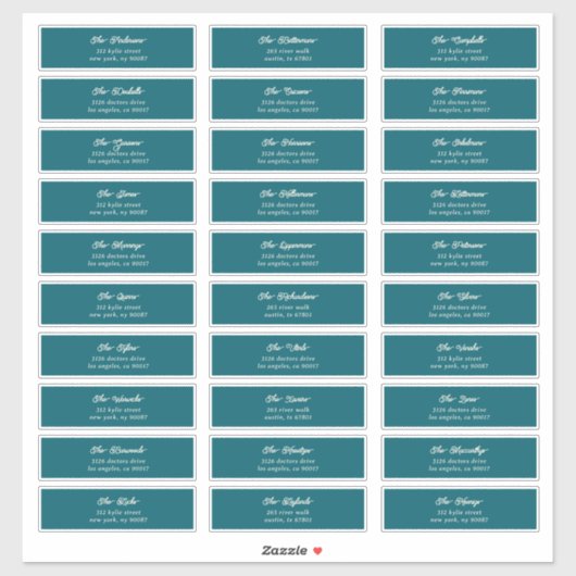 30 Individuele Blue Cream Guest Envelope Adres Sticker (Vel)