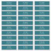 30 Individuele Blue Cream Guest Envelope Adres Sticker (Voorkant)
