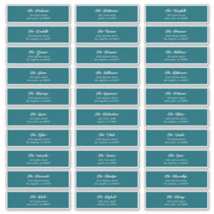 30 Individuele Blue Cream Guest Envelope Adres Sticker