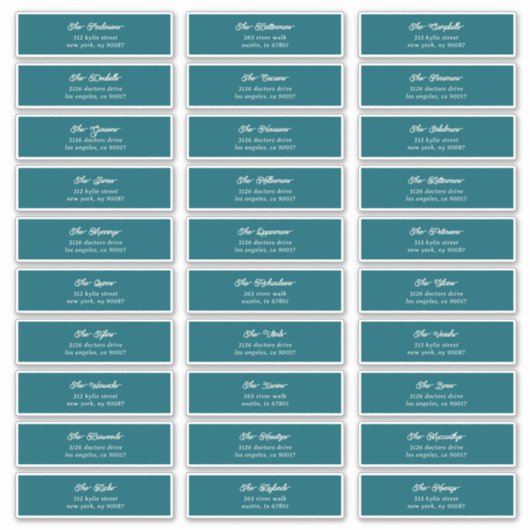 30 Individuele Blue Cream Guest Envelope Adres Sticker (Voorkant)