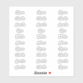 30 individuele gastennamen van minder dan 1 inch b sticker (Vel)