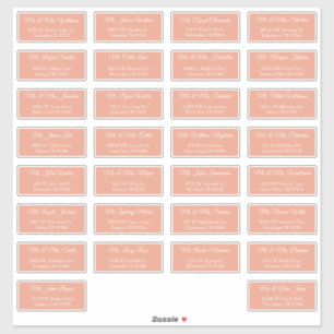 30 individuele huwelijksgastadreslabels sticker