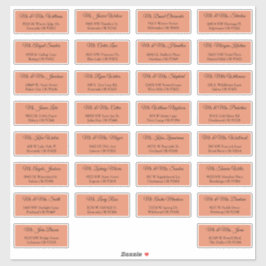 30 Individuele trouwgast adresenveloppen Sticker