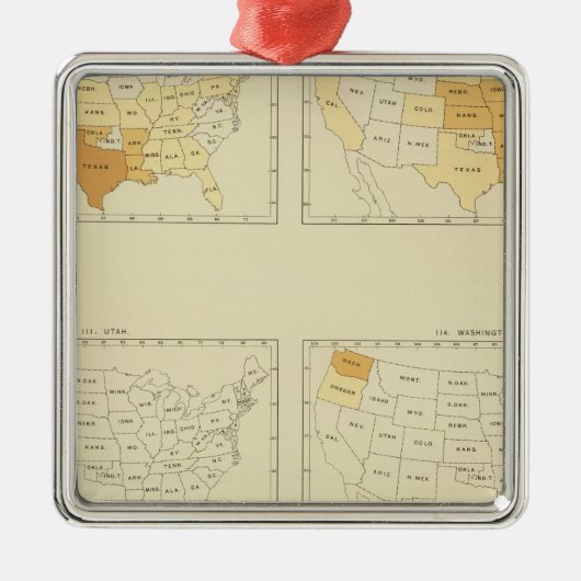30 Interstatemigratie 1890 TXWV Metalen Ornament (Voorkant)