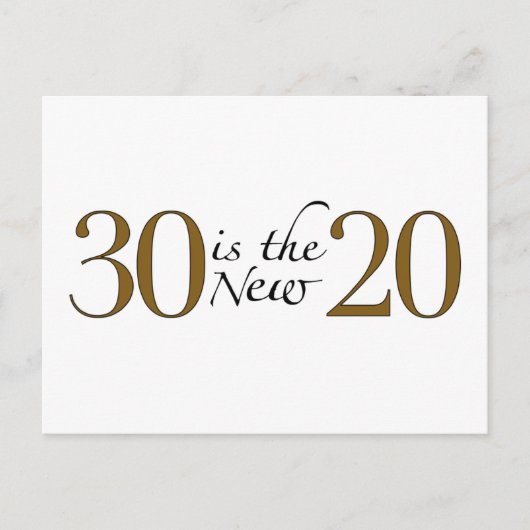 30 is de nieuwe 20 briefkaart (Voorkant)