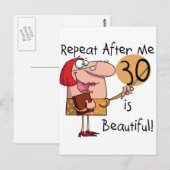 30 is mooie Tshirts en cadeautjes Briefkaart (Voorkant / Achterkant)