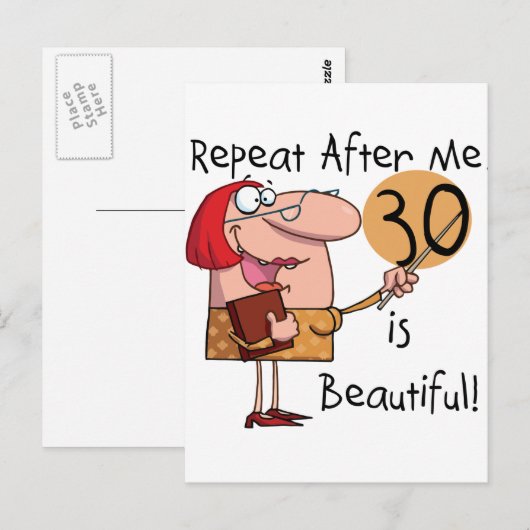 30 is mooie Tshirts en cadeautjes Briefkaart (Voorkant / Achterkant)