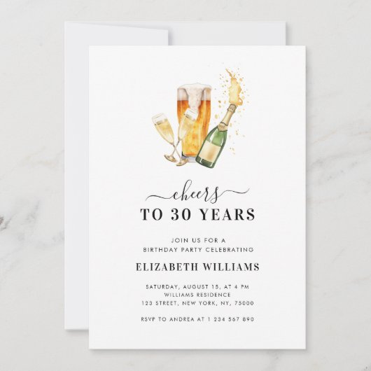 30 jaar bier thema 30ste verjaardag kaart (Voorkant)